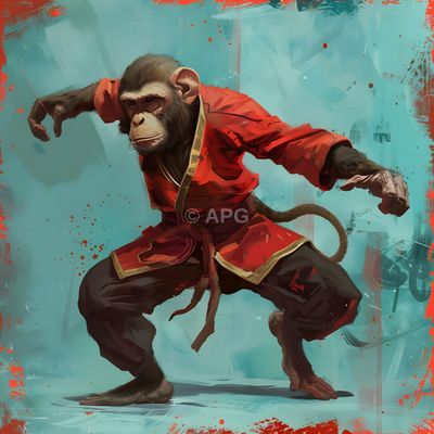 Affe im Kampfanzug (KI-generiert)